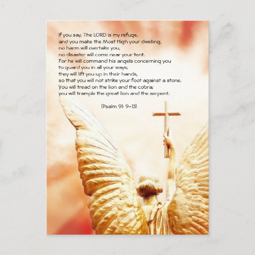 Bible passage angel of the Lord psalm 91 Postcard