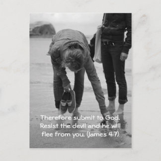 Bible passage,collecting pebles postcard