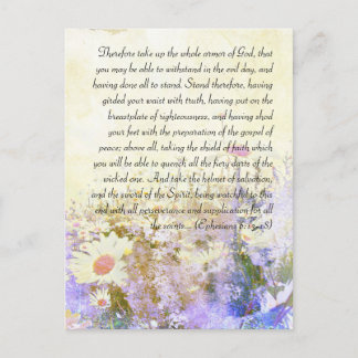 Bible passage, grunge daisy postcard