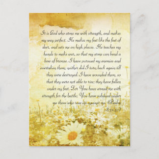 Bible passage, grunge daisy postcard