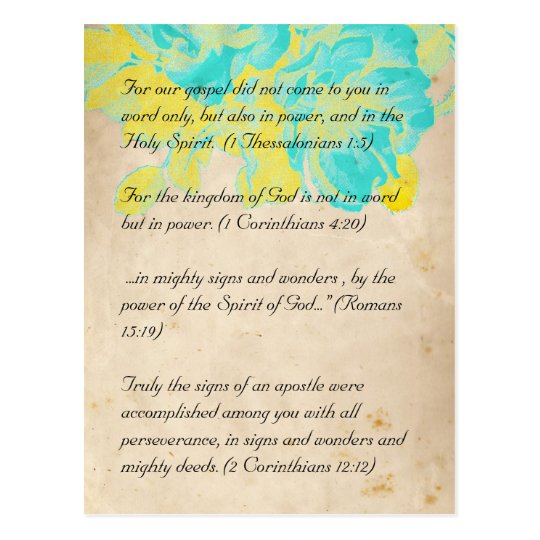 Bible passage, grunge flowers postcard 2