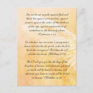 Bible passage, grunge wings postcard