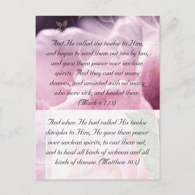 Bible passage, pink beauty postcard (Front)