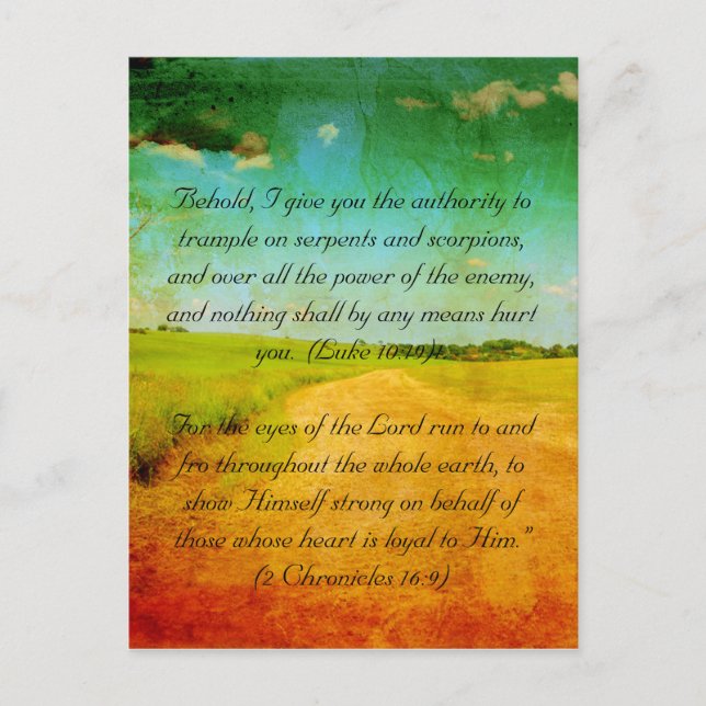 Bible passage, rural road and fields grunge postcard (Front)