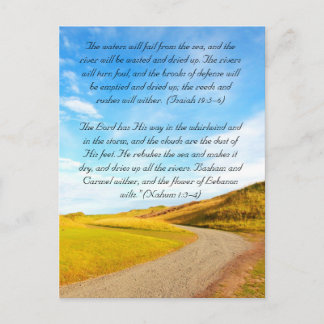 Bible passage, the road and blue sky postcard