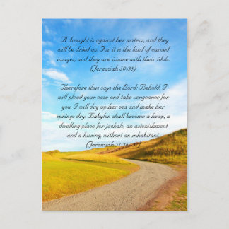 Bible passage, the road and blue sky postcard