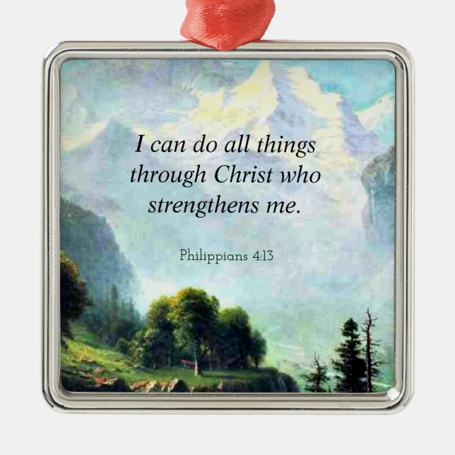 Bible, Philippians 4:13, Metal Ornament (Front)