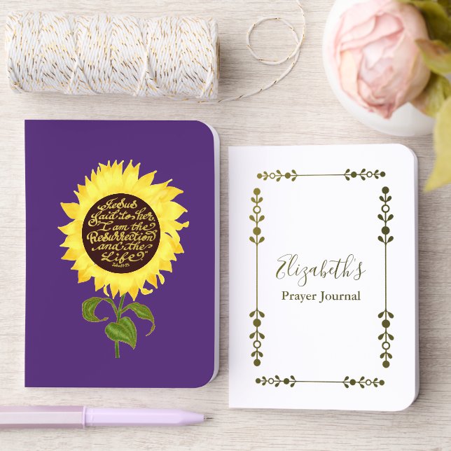 Bible Prayer Journal Custom Name Foil Notebook Set (Wedding)