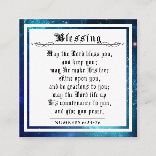 BIble Priestly Blessing Numbers Blue Space Galaxy Calling Card