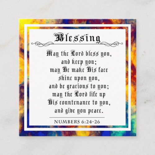 BIble Priestly Blessing Numbers Colorsplash Paint Calling Card