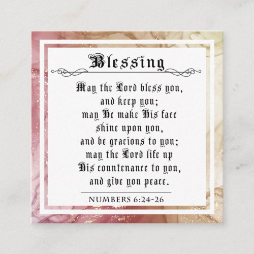 BIble Priestly Blessing Numbers Red Gold Yellow Calling Card