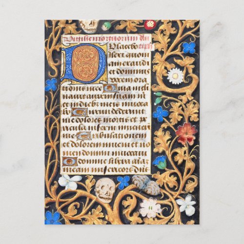 Bible Psalm 114 Medieval Manuscript _ Memento Mori Postcard