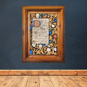 Bible Psalm 114 Medieval Manuscript - Memento Mori Poster