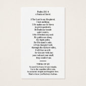 Bible Psalm Memorial Photo Floral Prayer Card (Back)