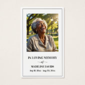 Bible Psalm Memorial Photo Prayer Card (Front)