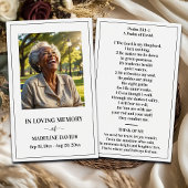 Bible Psalm Memorial Photo Prayer Card