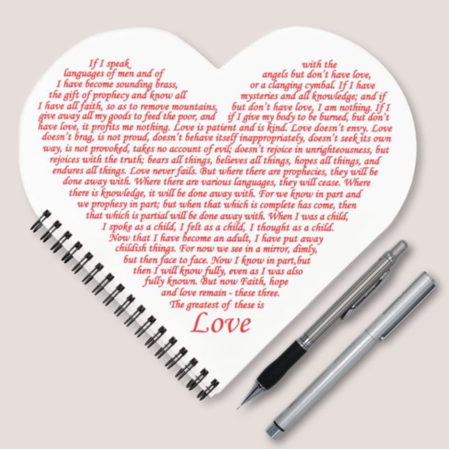 Bible Quote 1 Corinthians 13 Love Heart Art  Notebook (Creator Uploaded)