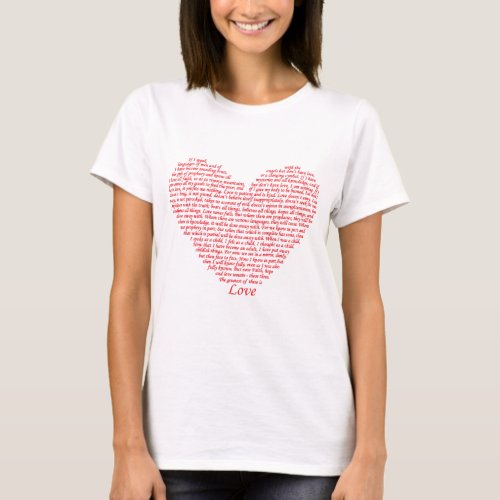 Bible Quote 1 Corinthians 13 Love Heart Christian T_Shirt