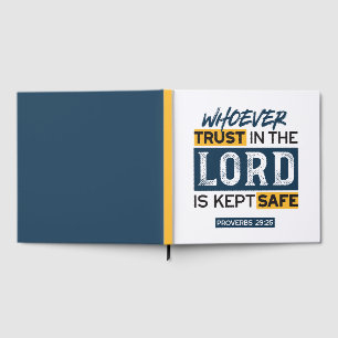 Bible Quote Art - Proverbs 29:25 Trust in God Guest Book