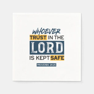 Bible Quote Art - Proverbs 29:25 Trust in God Napkins