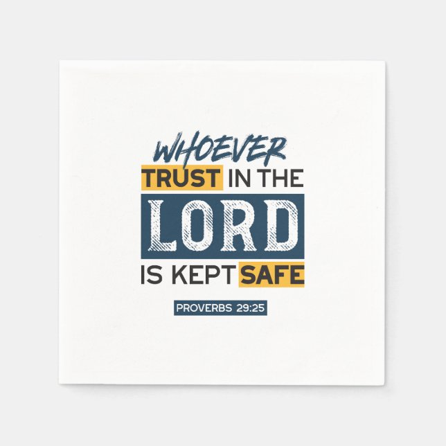 Bible Quote Art - Proverbs 29:25 Trust in God Napkins (Front)