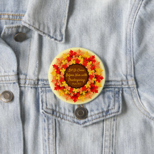 Bible Quote Autumn Leaves Thanksgiving Button