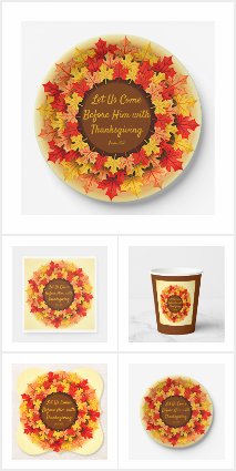 Bible Quote Autumn Leaves Thanksgiving Set
