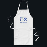 Bible Quote Custom Name Blue For Her Long Apron<br><div class="desc">Easily customize this product by adding your own logo and name. To personalize this template "Click to customize further". Bible Quote Aleph Tav Custom Name Blue. Suitable for ministries, churches, homegroups, street preachers and Feast events. Individually the letters represent: 'Aleph' the 'Author' of life and 'Tau' the 'Mark' of the...</div>
