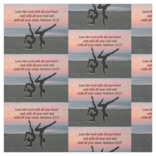 BIBLE QUOTE GYMNASTICS DESIGN FABRIC