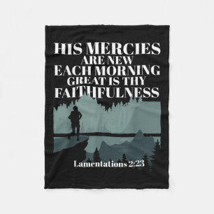 Bible Quote His Mercies Are New Every Morning Jesu Fleece Blanket