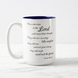 Bible Quote - Isaiah 40:31 - Two-Tone Coffee Mug