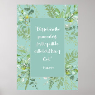 Bible Quote Peacemaker Scripture Eucalyptus Poster