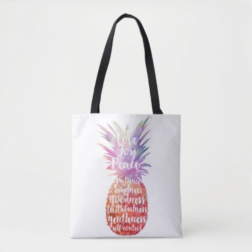 Bible Quote Pineapple Tote Bag