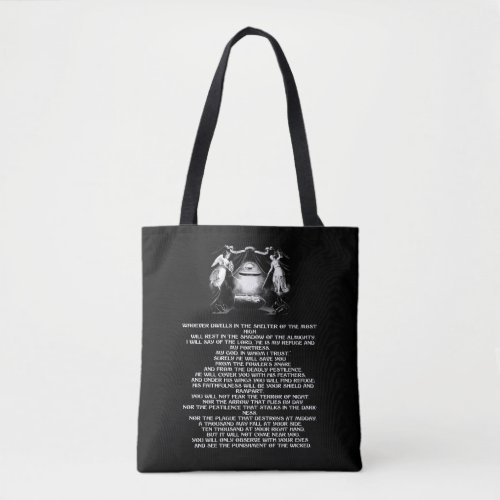 bible quote psalm 91 angels Religious art Tote Bag