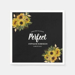 Bible Quote Sunflower Modern Napkins
