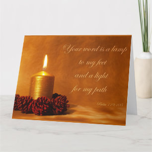 Bible quote with Christmas candle Thank You Card