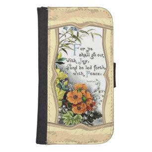 Bible Quote With Flowers  Galaxy S4 Wallet Case