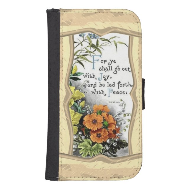 Bible Quote With Flowers  Samsung Galaxy Wallet Case (Front)