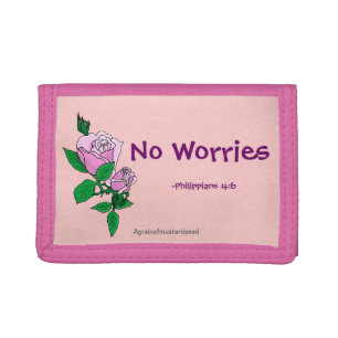 Bible Quotes Pink Tri-Fold Trifold Wallet