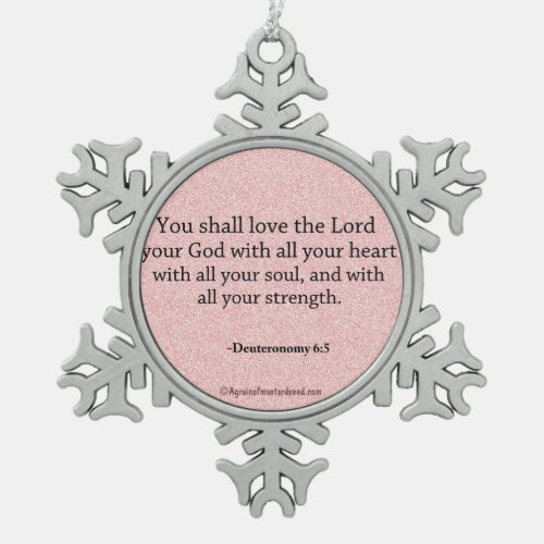 Bible Quotes Snowflake Pewter Christmas Ornament