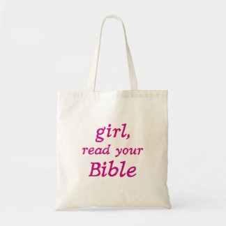 Bible Reading Encouragement Pink Lettering Women's Tote Bag
