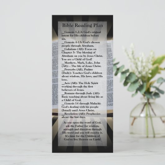 Bible Reading Plan Bookmark (Standing Front)