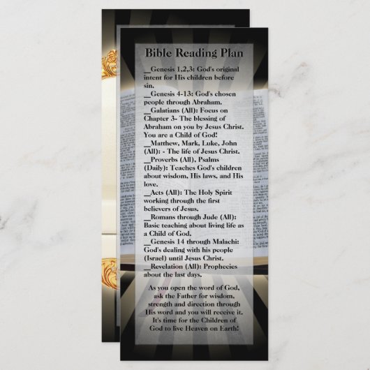 Bible Reading Plan Bookmark (Front/Back)