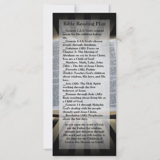 Bible Reading Plan Bookmark (Front)