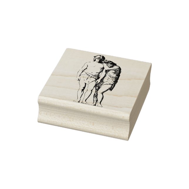Bible Religious Art Adam and Eve Illustration Rubber Stamp (Stamp)