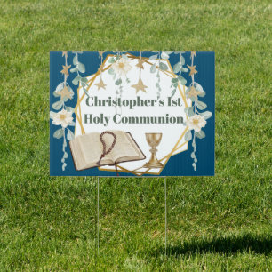 Bible rosary beads gold chalice eucalyptus vine sign