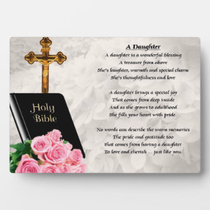 Bible & Roses - Daughter Poem plaque
