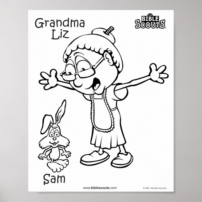 Bible Scouts Coloring Page Poster (Front)