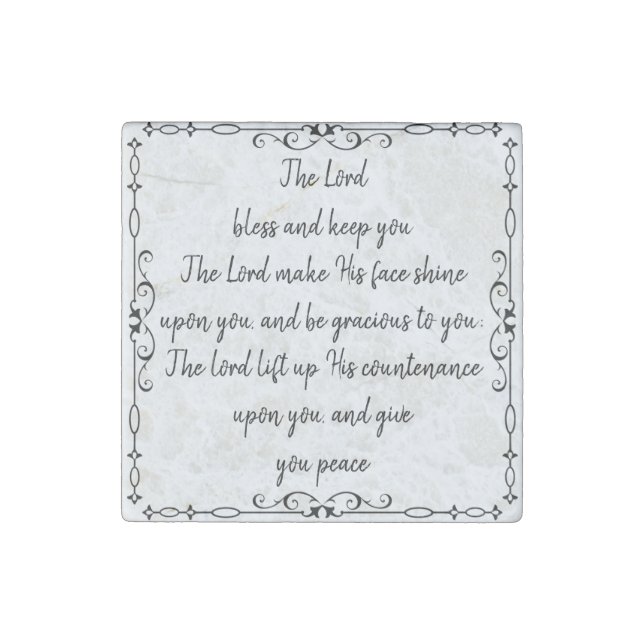 Bible Scripture Aaronic Blessing Numb 6:24-26 Stone Magnet (Front)