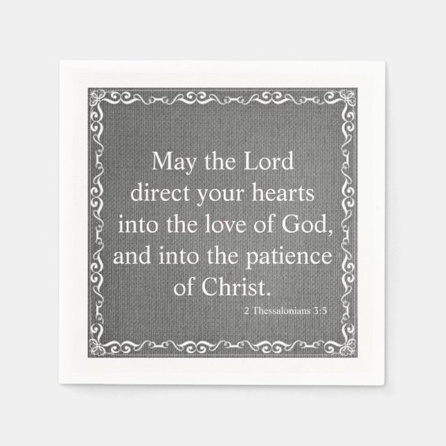 Bible Scripture Blessing - 2 Thessalonians 3:5 Napkins (Front)